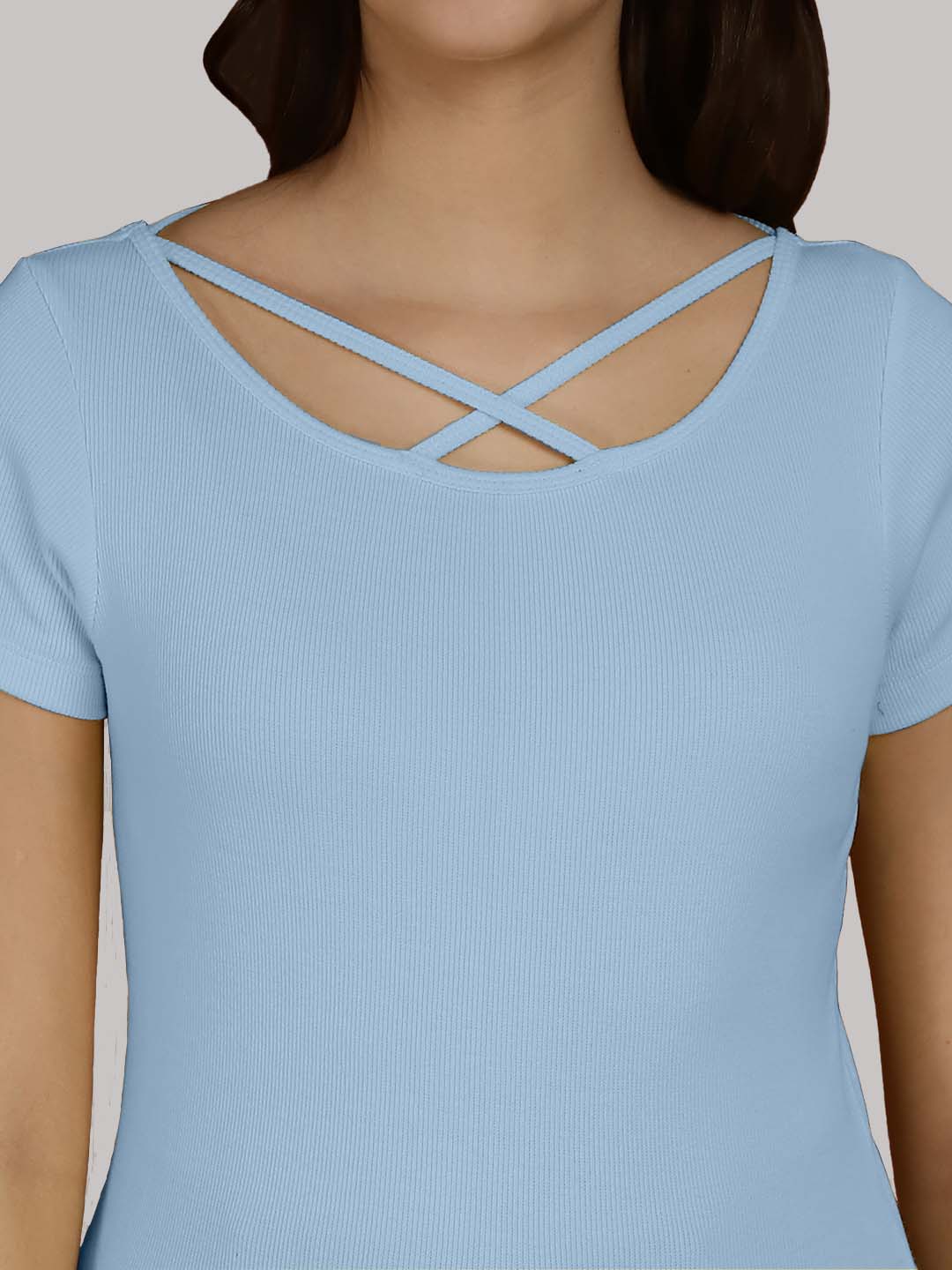 Women Solid Half Sleeves Cotton Top from western wear - Friskers