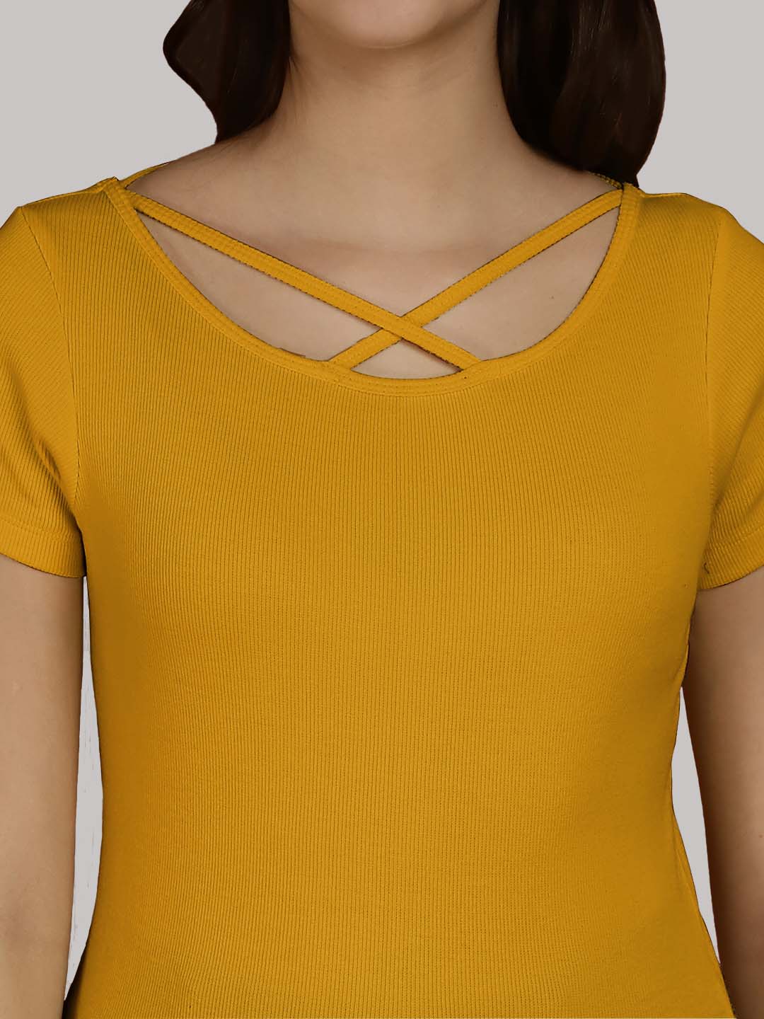 Women Solid Half Sleeves Cotton Top from western wear - Friskers