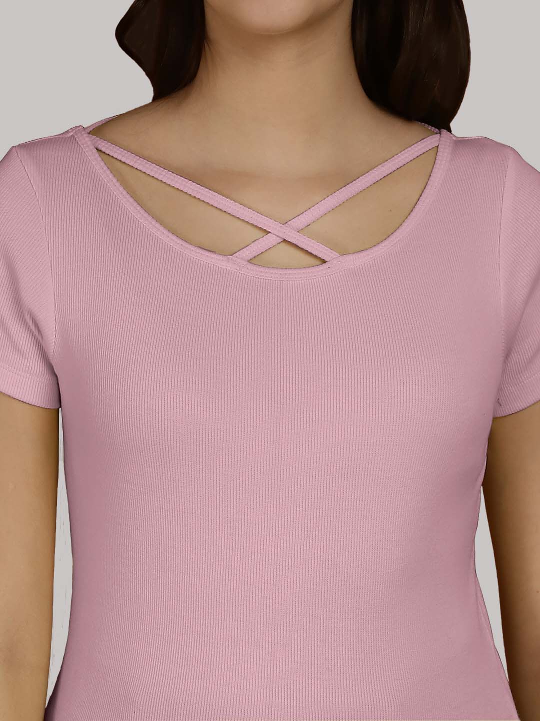 Women Solid Half Sleeves Cotton Top from western wear - Friskers