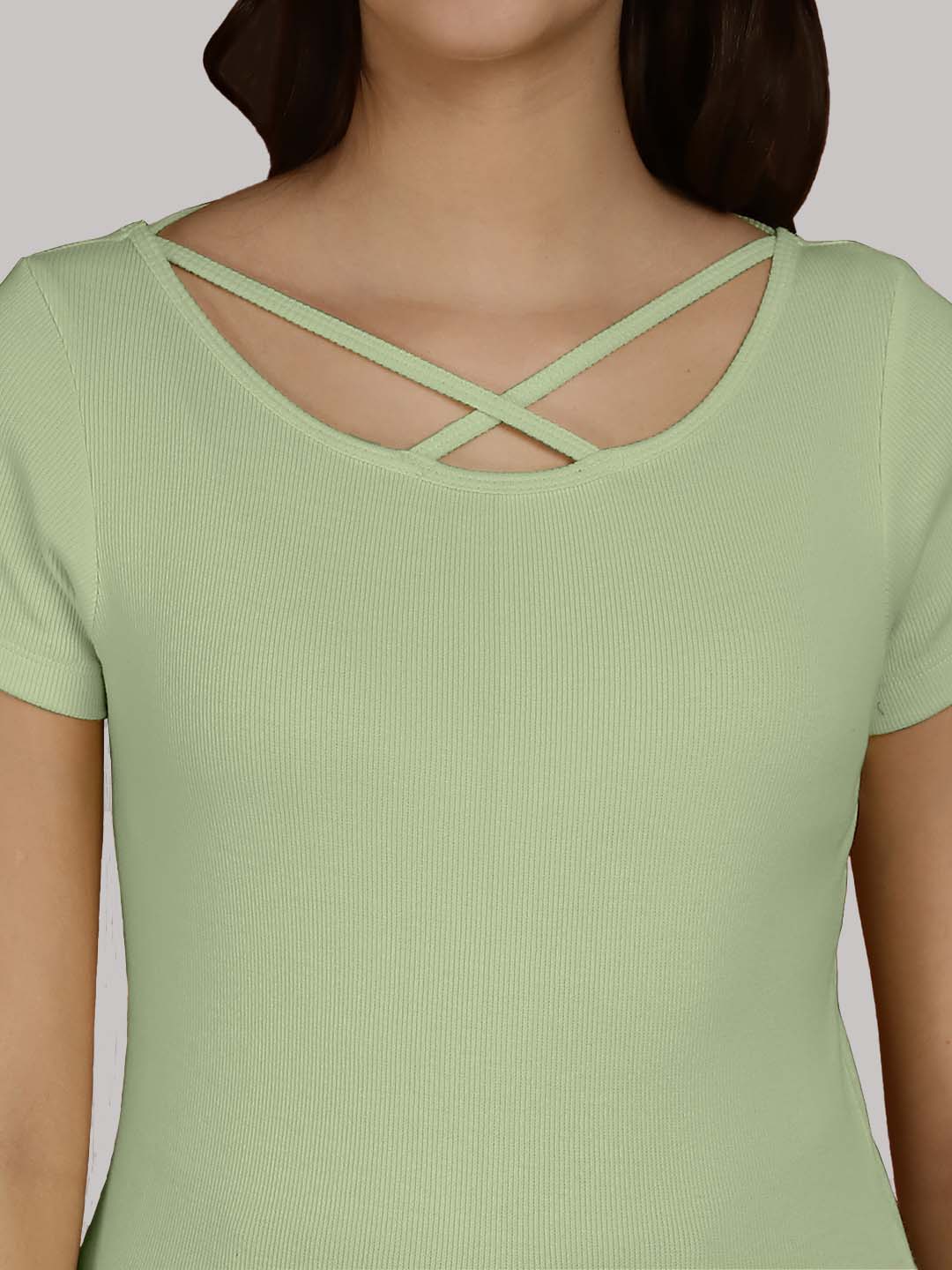 Women Solid Half Sleeves Cotton Top from western wear - Friskers