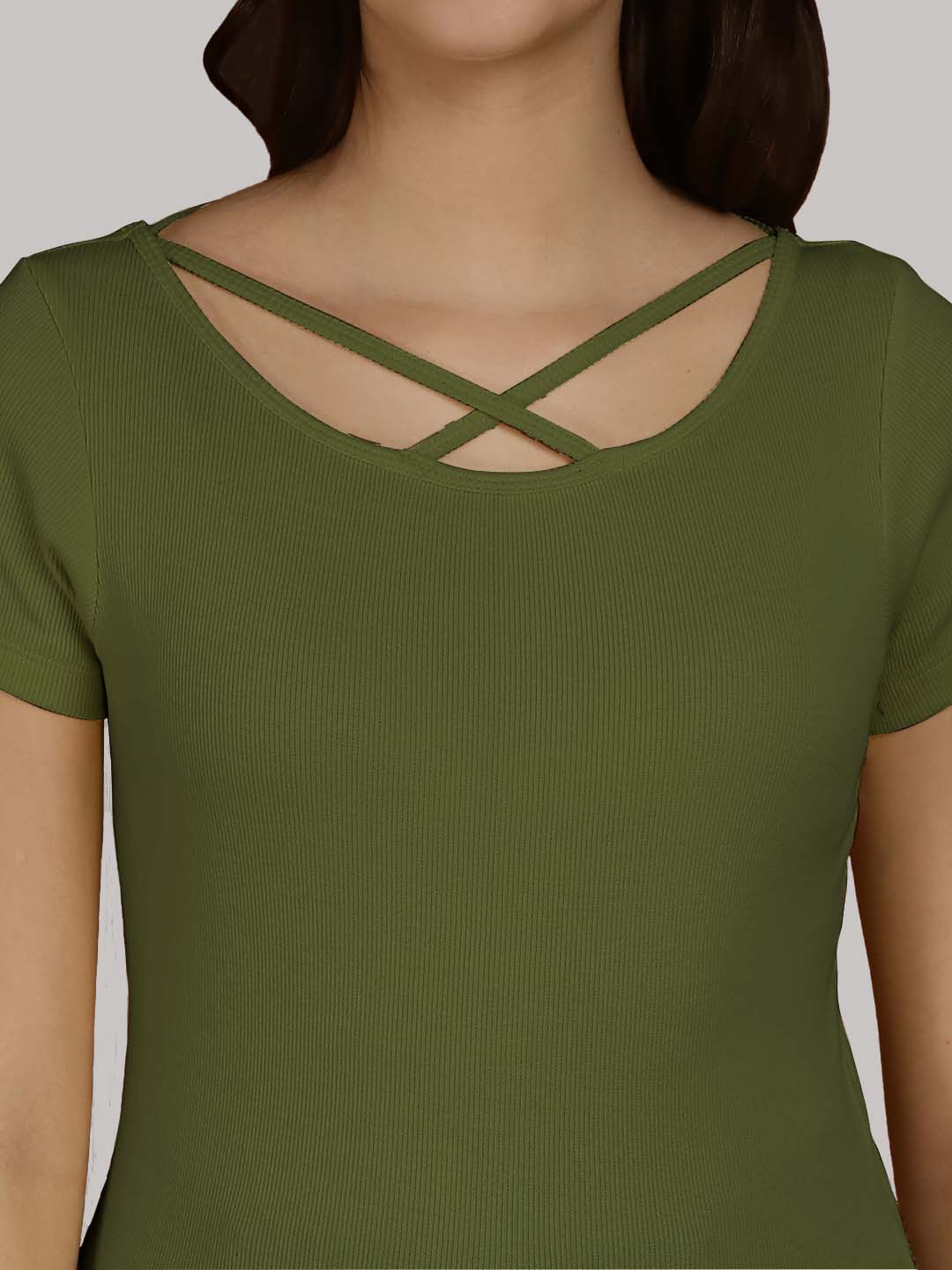 Women Solid Half Sleeves Cotton Top from western wear - Friskers