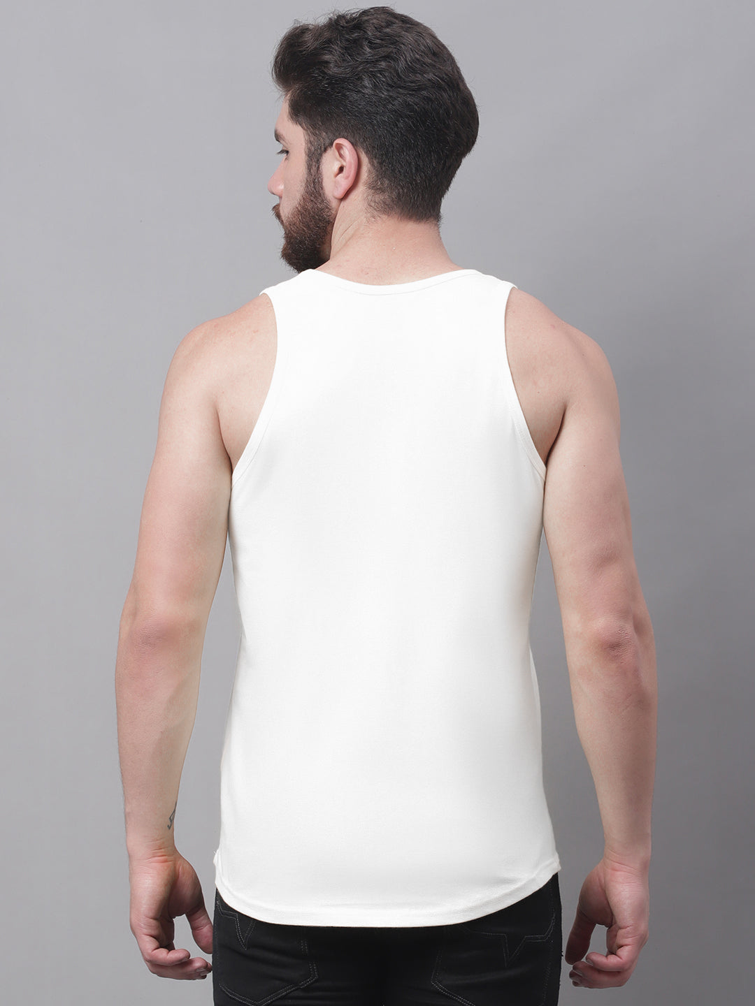 Men's Pack Of 2 Solid Pure Cotton Innerwear Gym Vest - Friskers