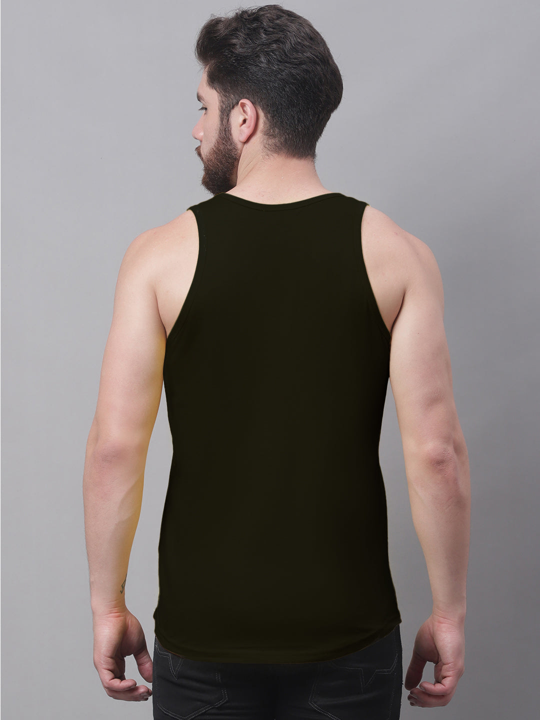 Men's Pack Of 2 Solid Pure Cotton Innerwear Gym Vest - Friskers