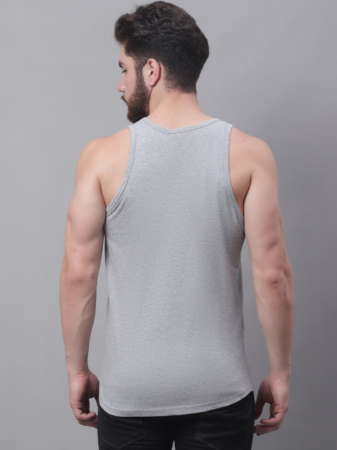 Men's Pack Of 2 Solid Pure Cotton Innerwear Gym Vest - Friskers