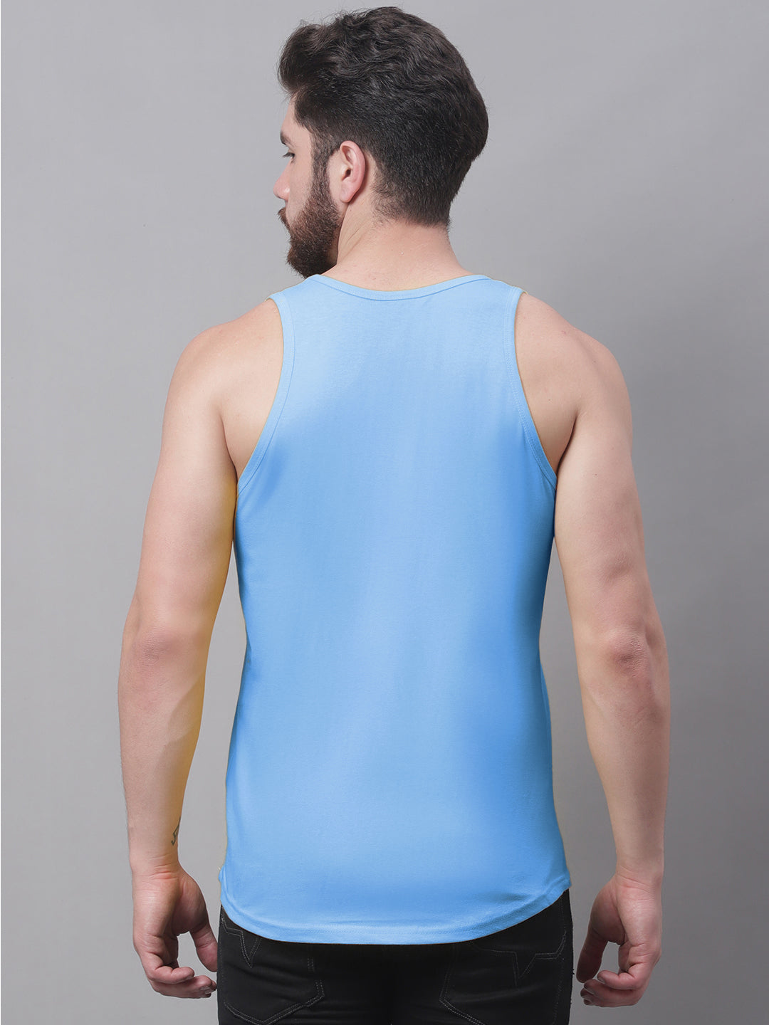 Men's Pack Of 2 Solid Pure Cotton Innerwear Gym Vest - Friskers