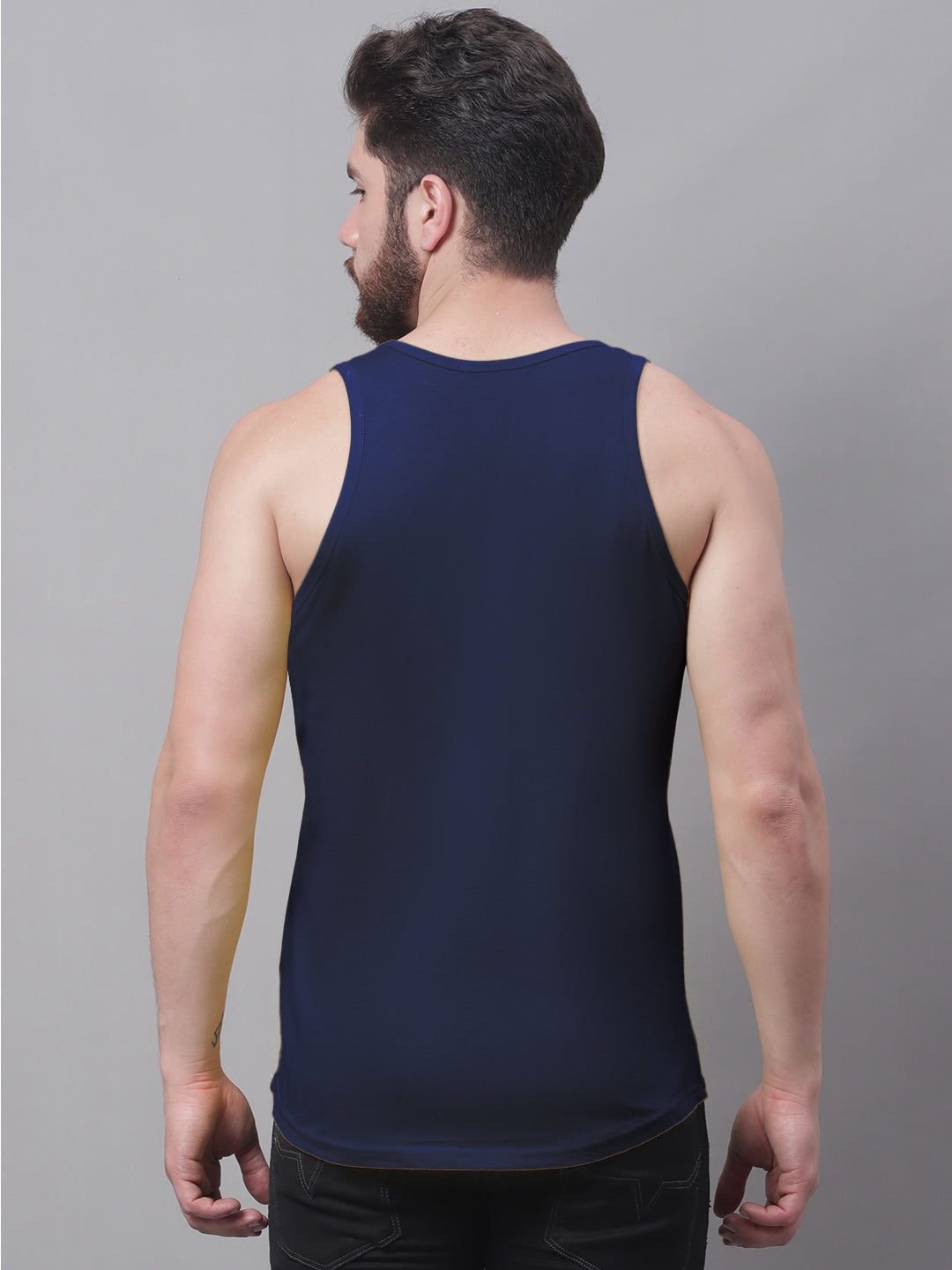 Men's Pack Of 2 Solid Pure Cotton Innerwear Gym Vest - Friskers