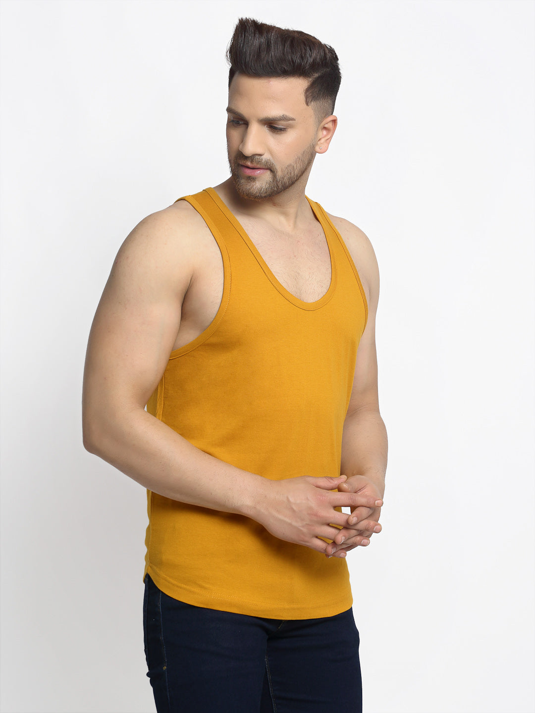 Men Solid Innerwear Gym Vest - Friskers