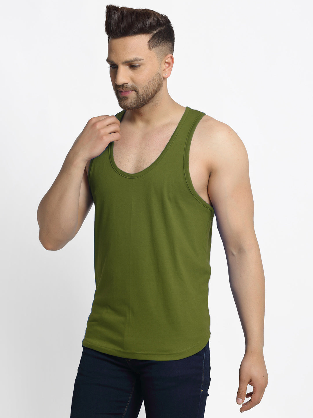 Men Solid Innerwear Gym Vest - Friskers