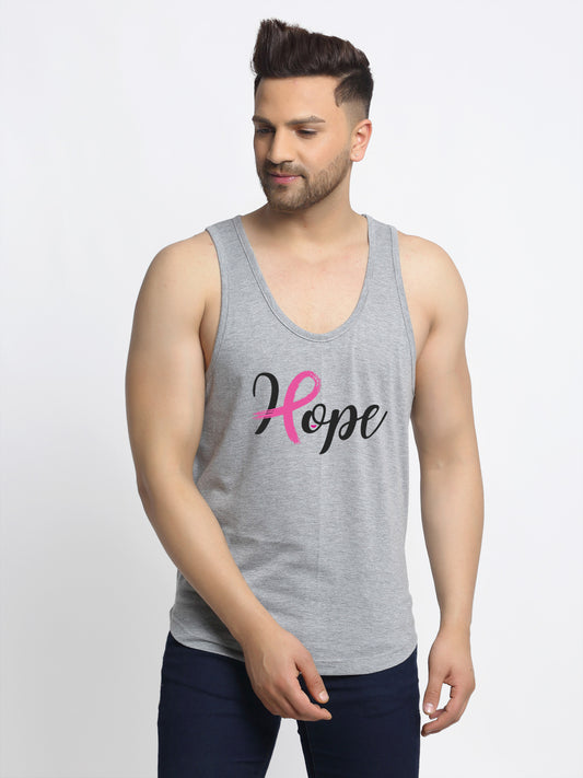 Men's Hope printed Sleeveless Pure Cotton Gym Vest - Friskers