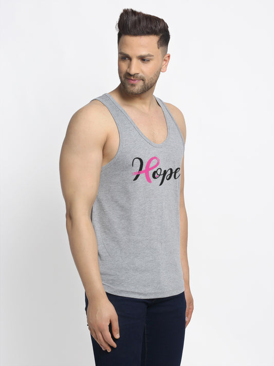 Men's Hope printed Sleeveless Pure Cotton Gym Vest - Friskers