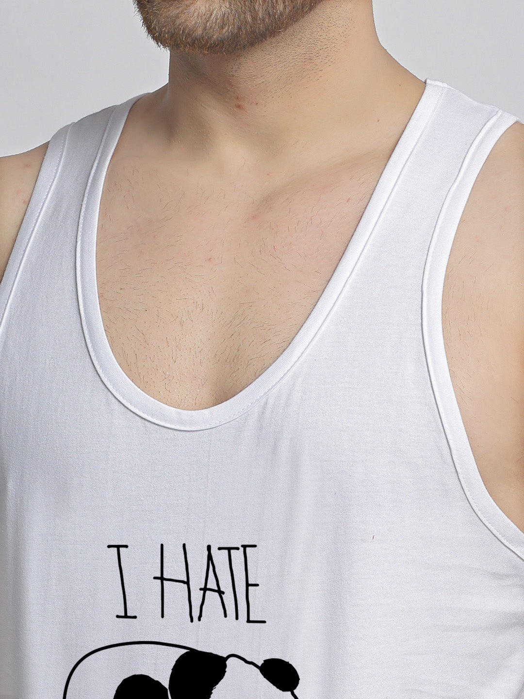 I hate Morning Printed Innerwear Gym Vest - Friskers