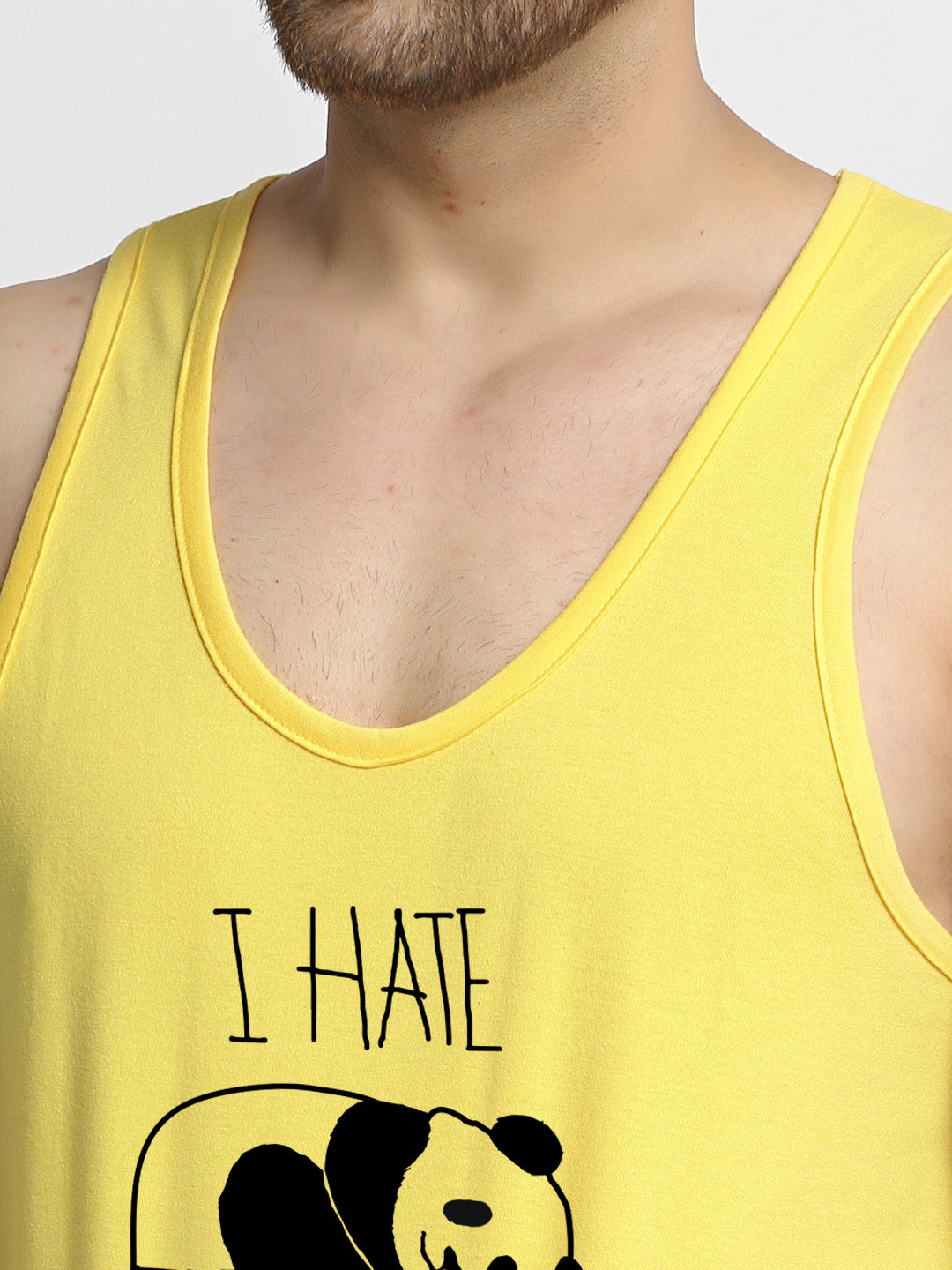 I hate Morning Printed Innerwear Gym Vest - Friskers