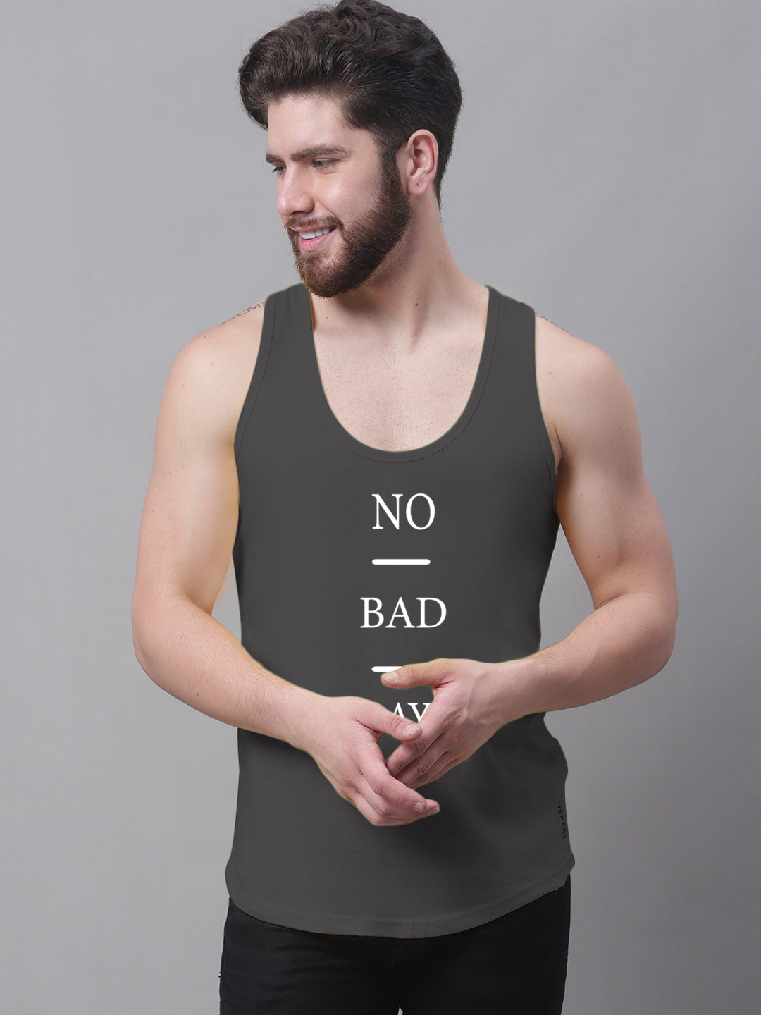 Men's Pack of 2 Pure Cotton Printed Gym vest - Friskers