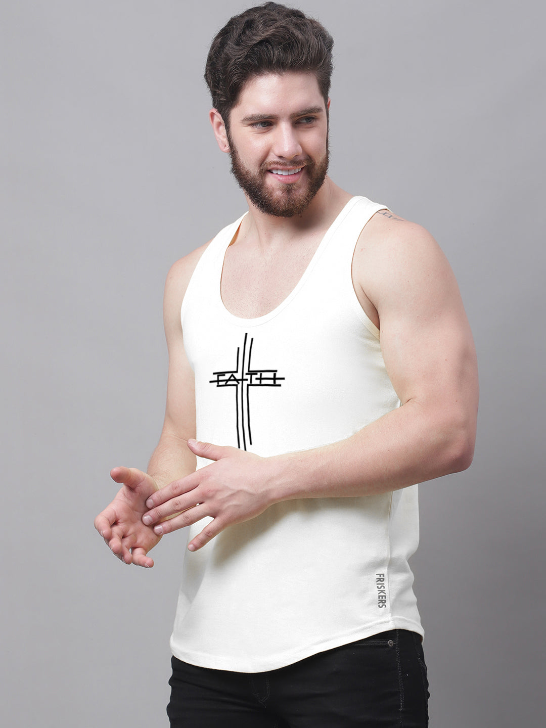 Men's Faith Dry Fit Pure Cotton Gym Vest - Friskers