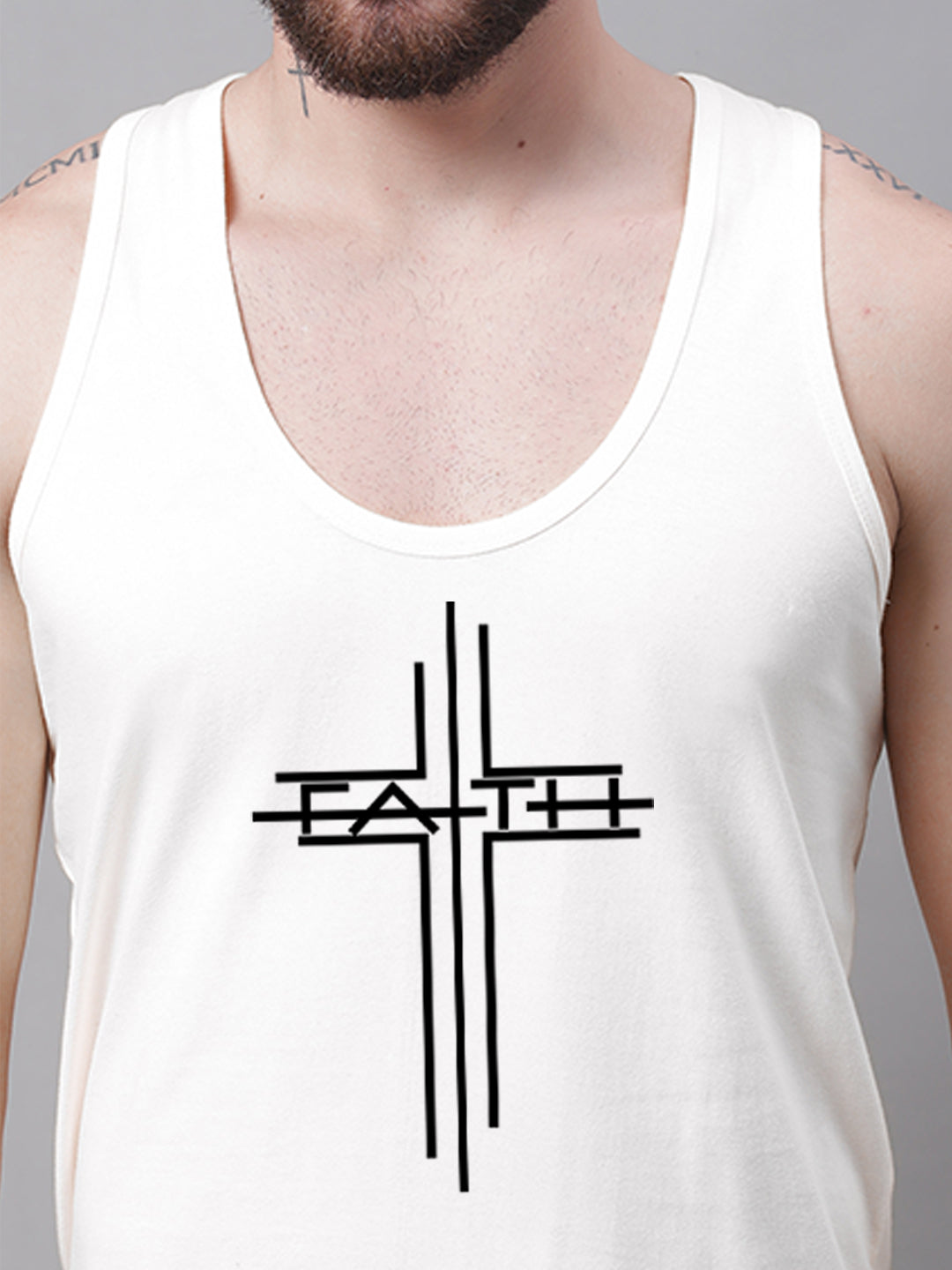 Men's Faith Dry Fit Pure Cotton Gym Vest - Friskers