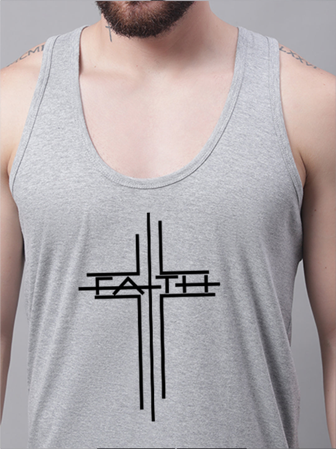 Men's Faith Dry Fit Pure Cotton Gym Vest - Friskers