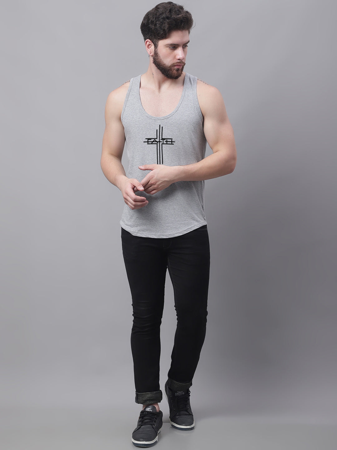 Men's Faith Dry Fit Pure Cotton Gym Vest - Friskers