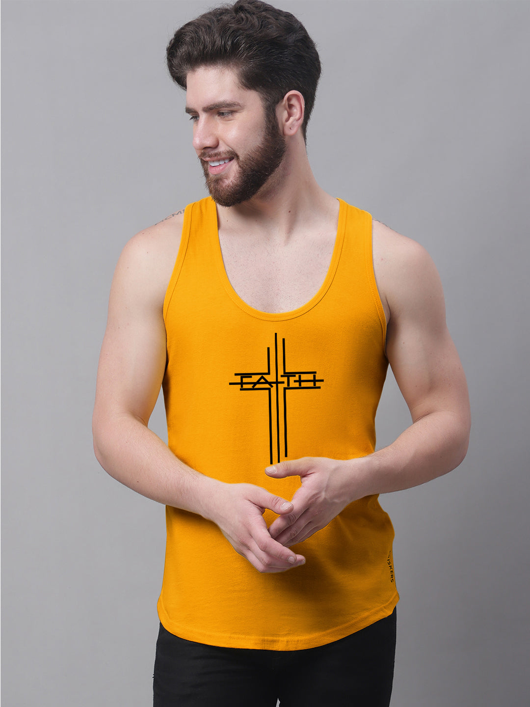 Men's Faith Dry Fit Pure Cotton Gym Vest - Friskers