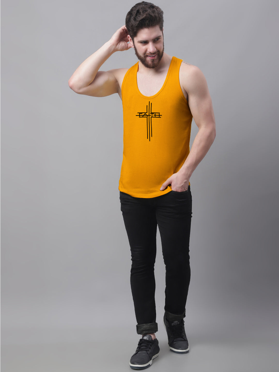 Men's Faith Dry Fit Pure Cotton Gym Vest - Friskers