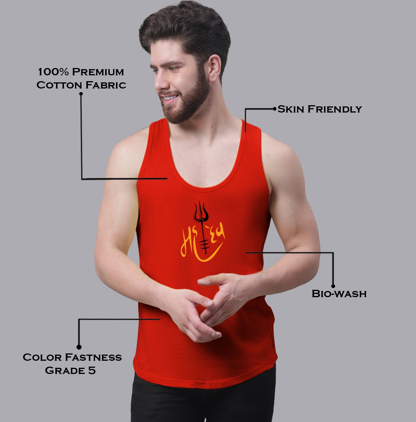 Men's Mahadev Pure Cotton Gym Vest - Friskers