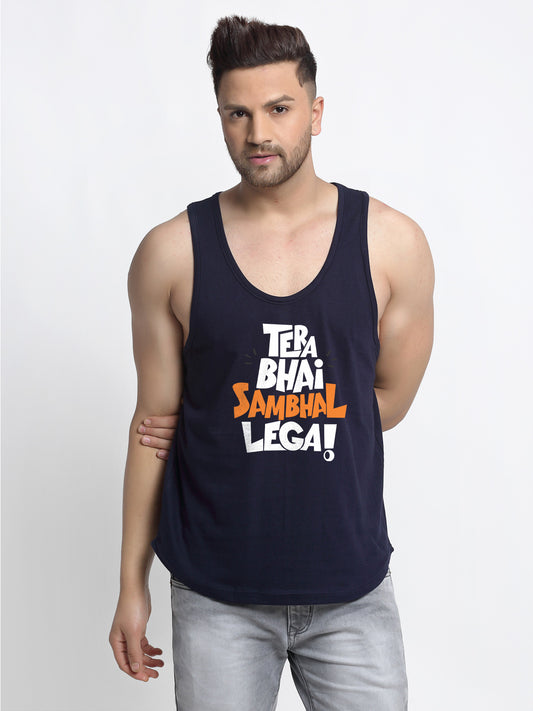 Tera Bhai Sambhal Lega Printed Innerwear Gym Vest - Friskers