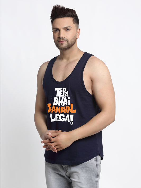 Tera Bhai Sambhal Lega Printed Innerwear Gym Vest - Friskers