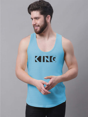 Men's King printed Pure Cotton Gym Vest - Friskers