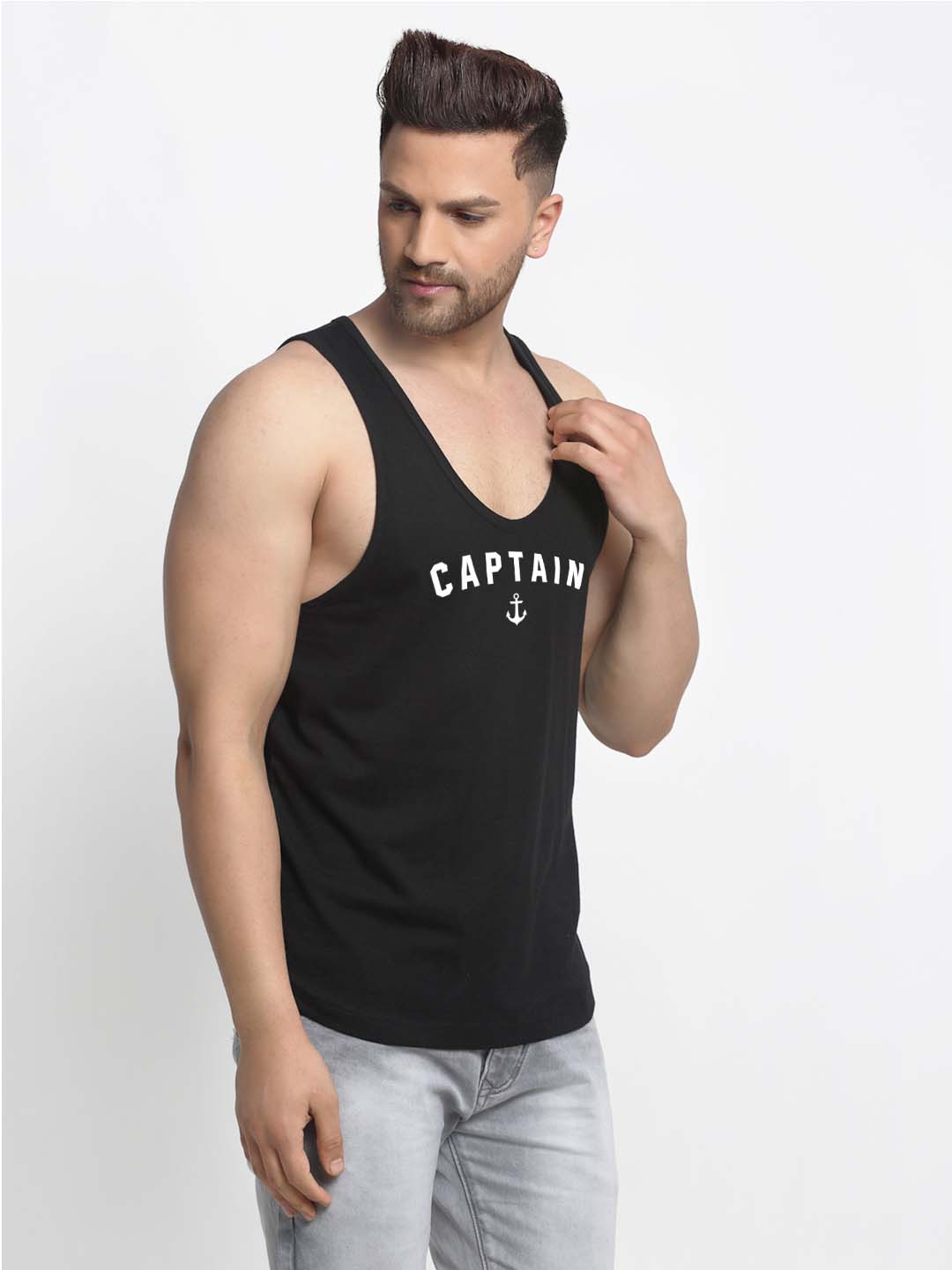 Mens's Captain Printed Innerwear Gym Vest - Friskers