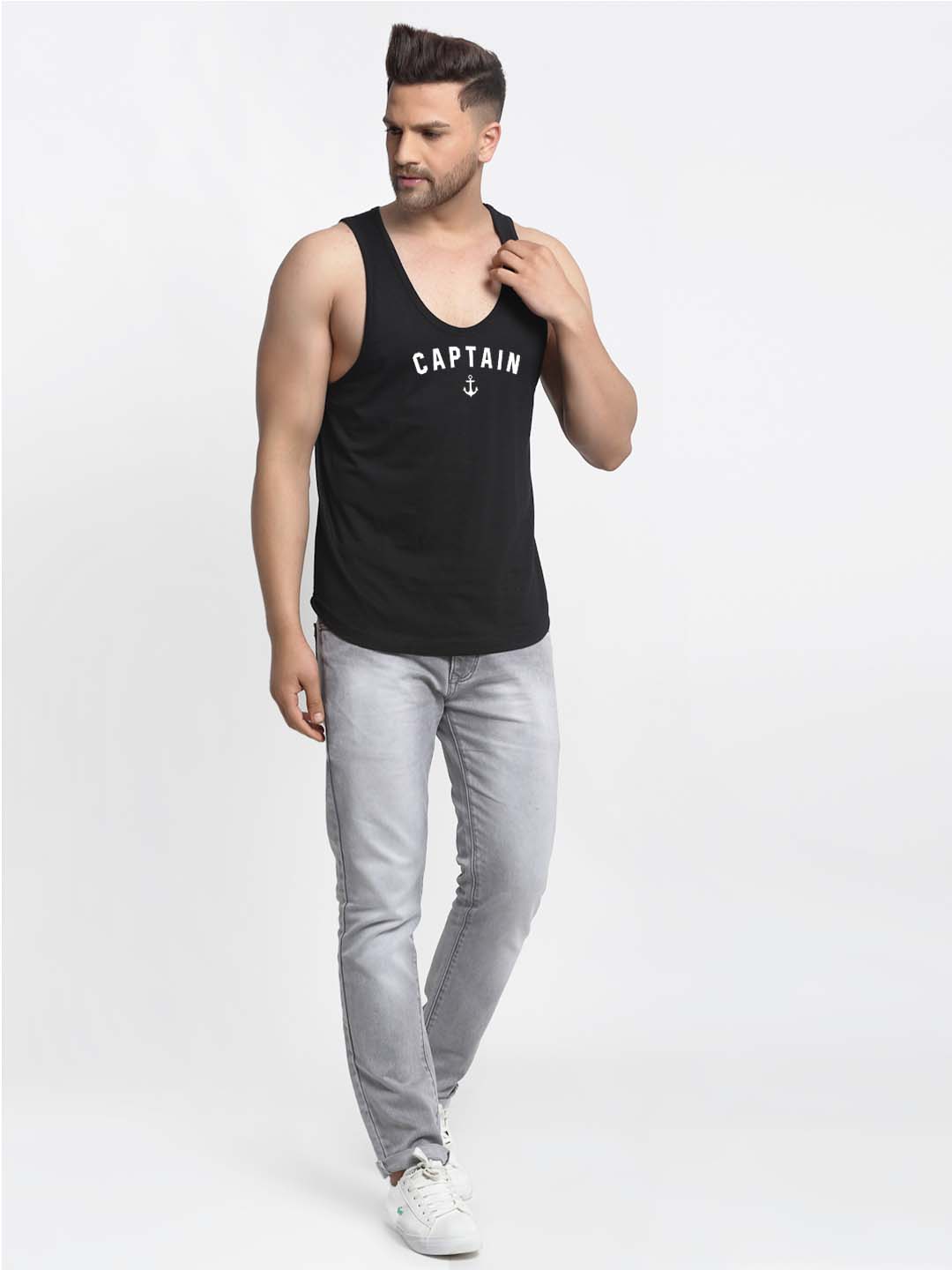 Mens's Captain Printed Innerwear Gym Vest - Friskers