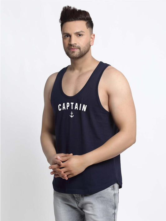 Mens's Captain Printed Innerwear Gym Vest - Friskers