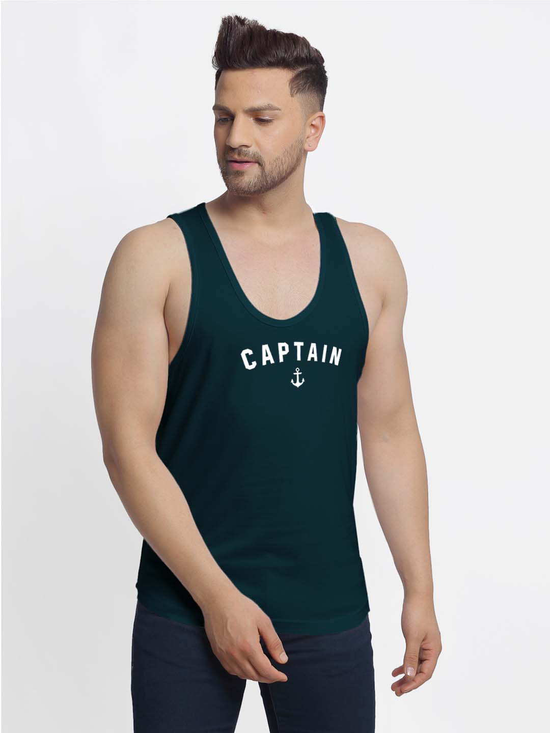 Mens's Captain Printed Innerwear Gym Vest - Friskers