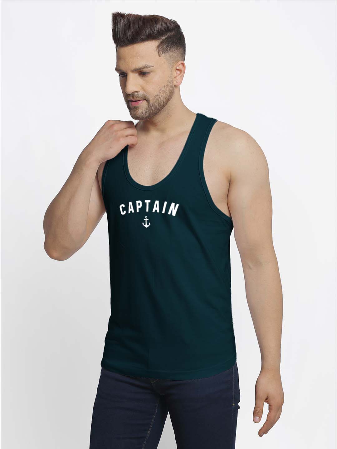 Mens's Captain Printed Innerwear Gym Vest - Friskers