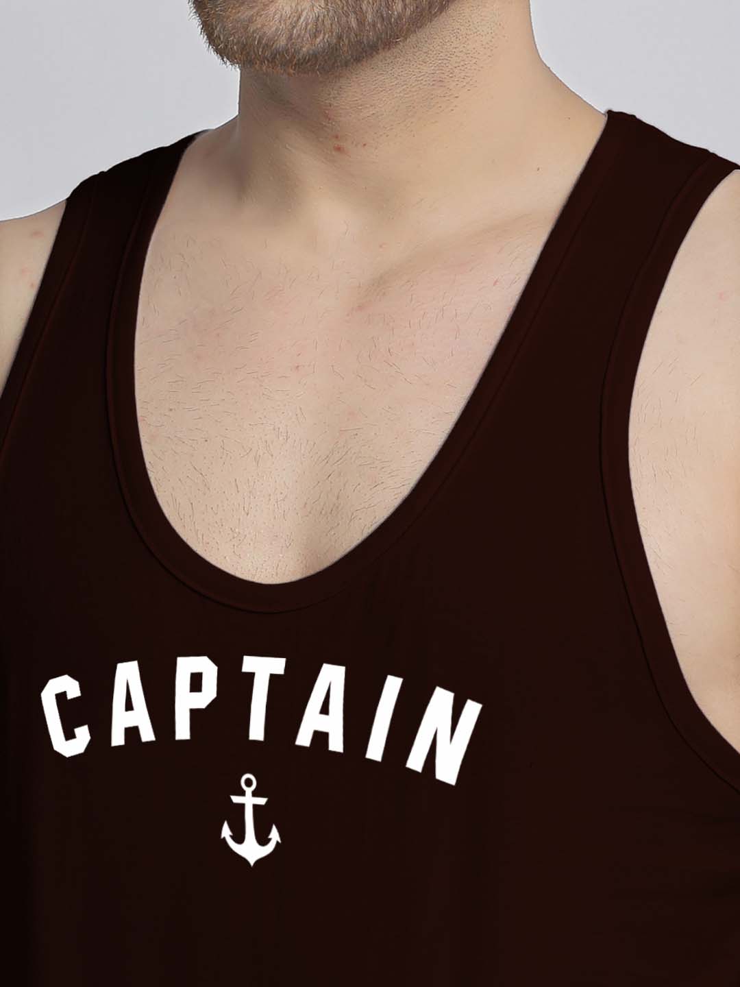Mens's Captain Printed Innerwear Gym Vest - Friskers