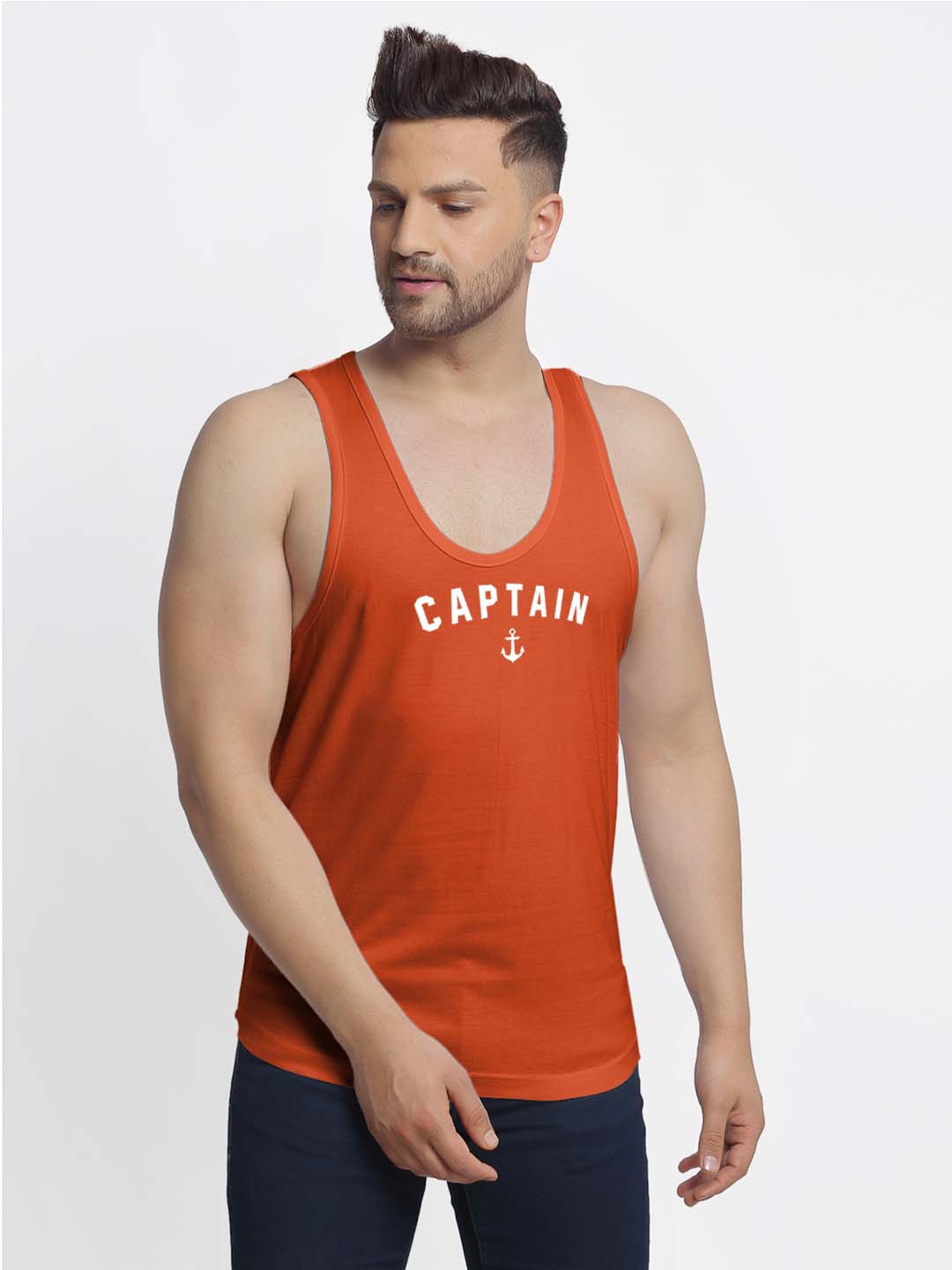 Mens's Captain Printed Innerwear Gym Vest - Friskers