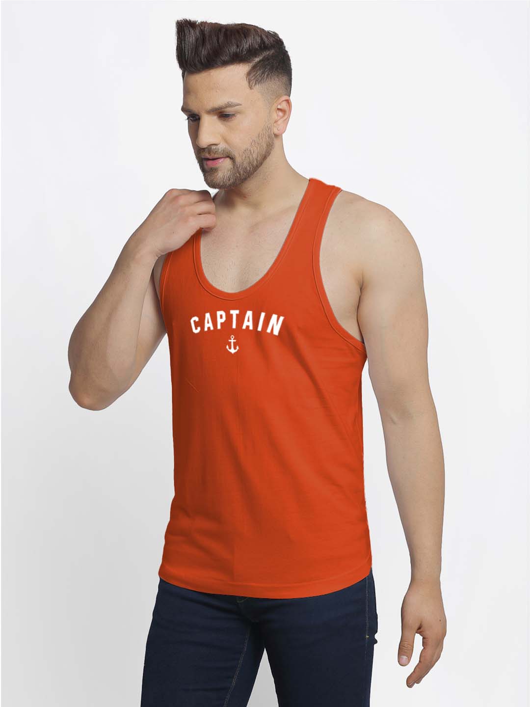 Mens's Captain Printed Innerwear Gym Vest - Friskers