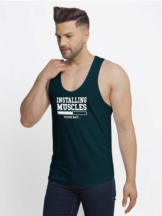 Mens's Installing Muscles Printed Innerwear Gym Vest - Friskers