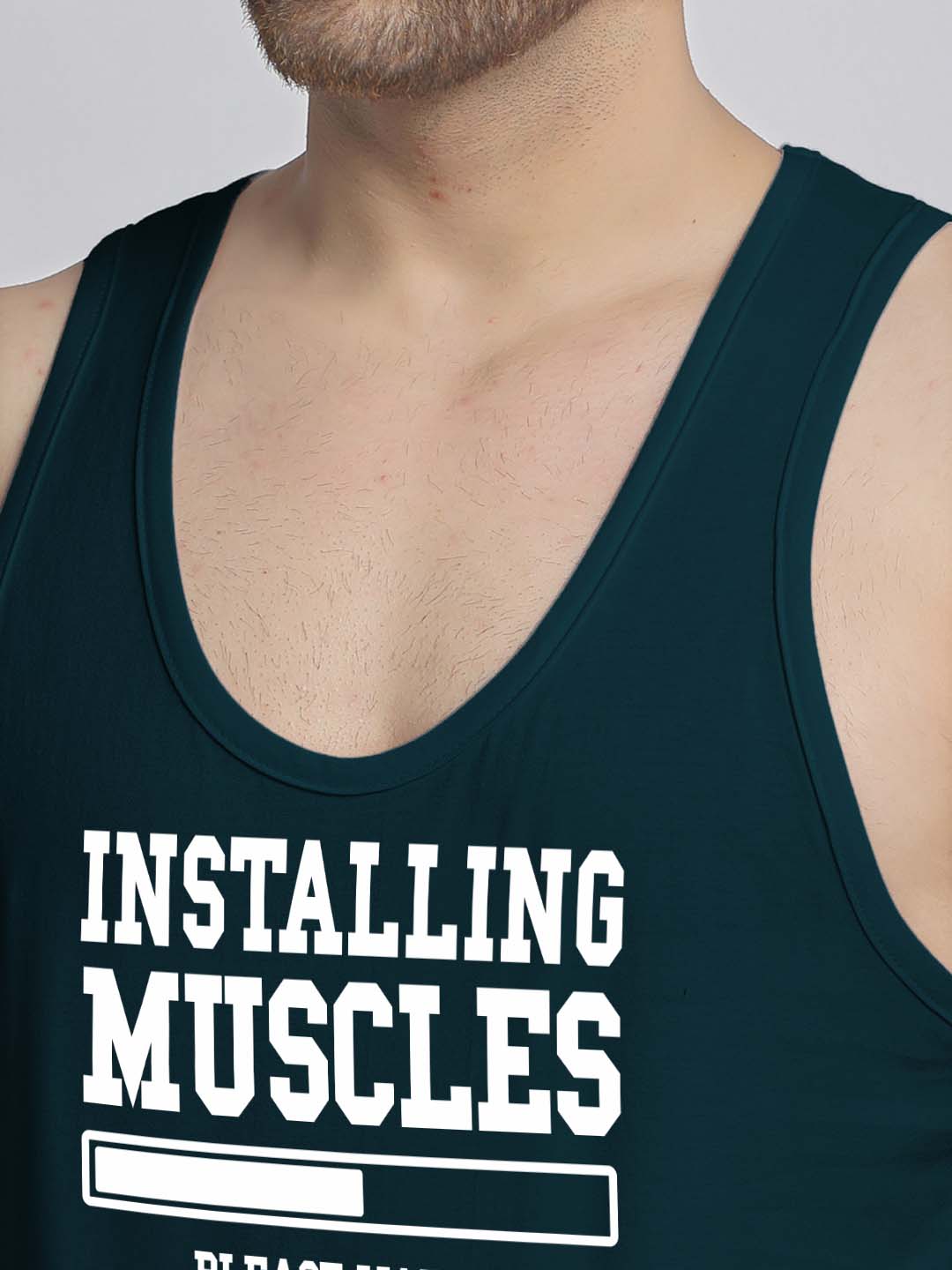 Mens's Installing Muscles Printed Innerwear Gym Vest - Friskers