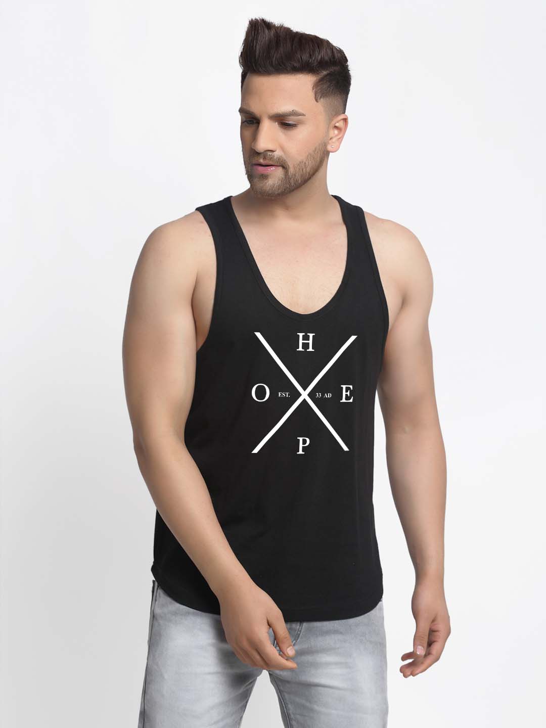 Mens's Hope Printed Innerwear Gym Vest - Friskers