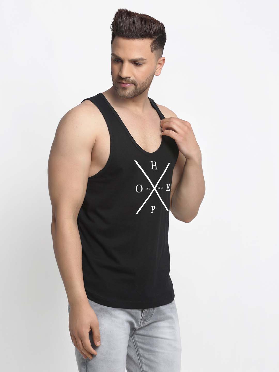 Mens's Hope Printed Innerwear Gym Vest - Friskers