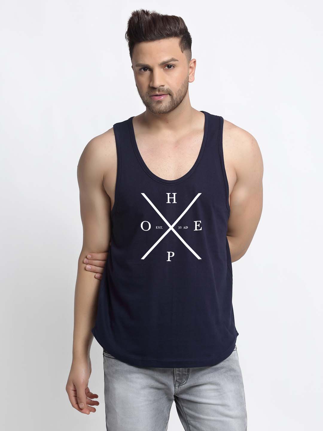 Mens's Hope Printed Innerwear Gym Vest - Friskers