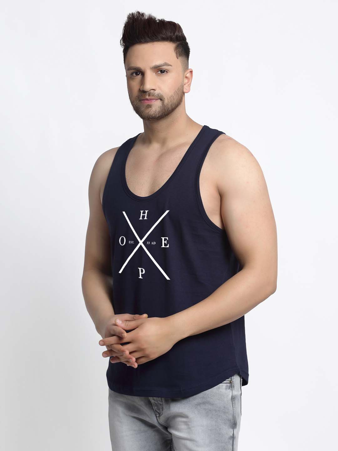 Mens's Hope Printed Innerwear Gym Vest - Friskers