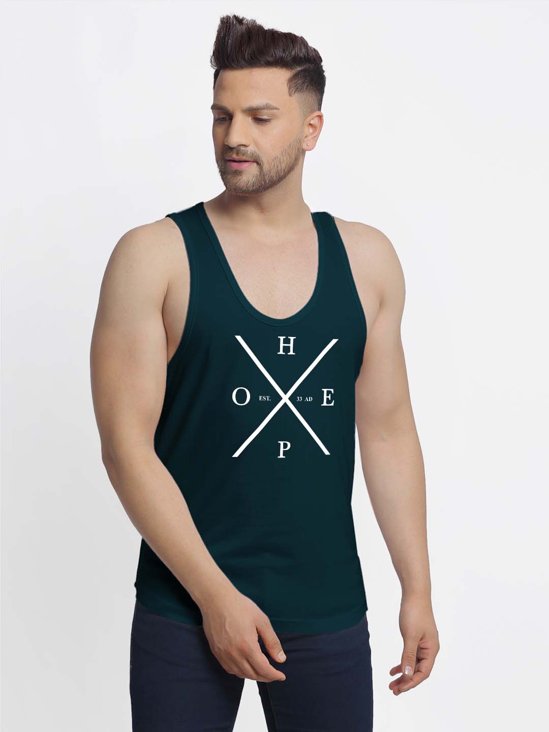 Mens's Hope Printed Innerwear Gym Vest - Friskers