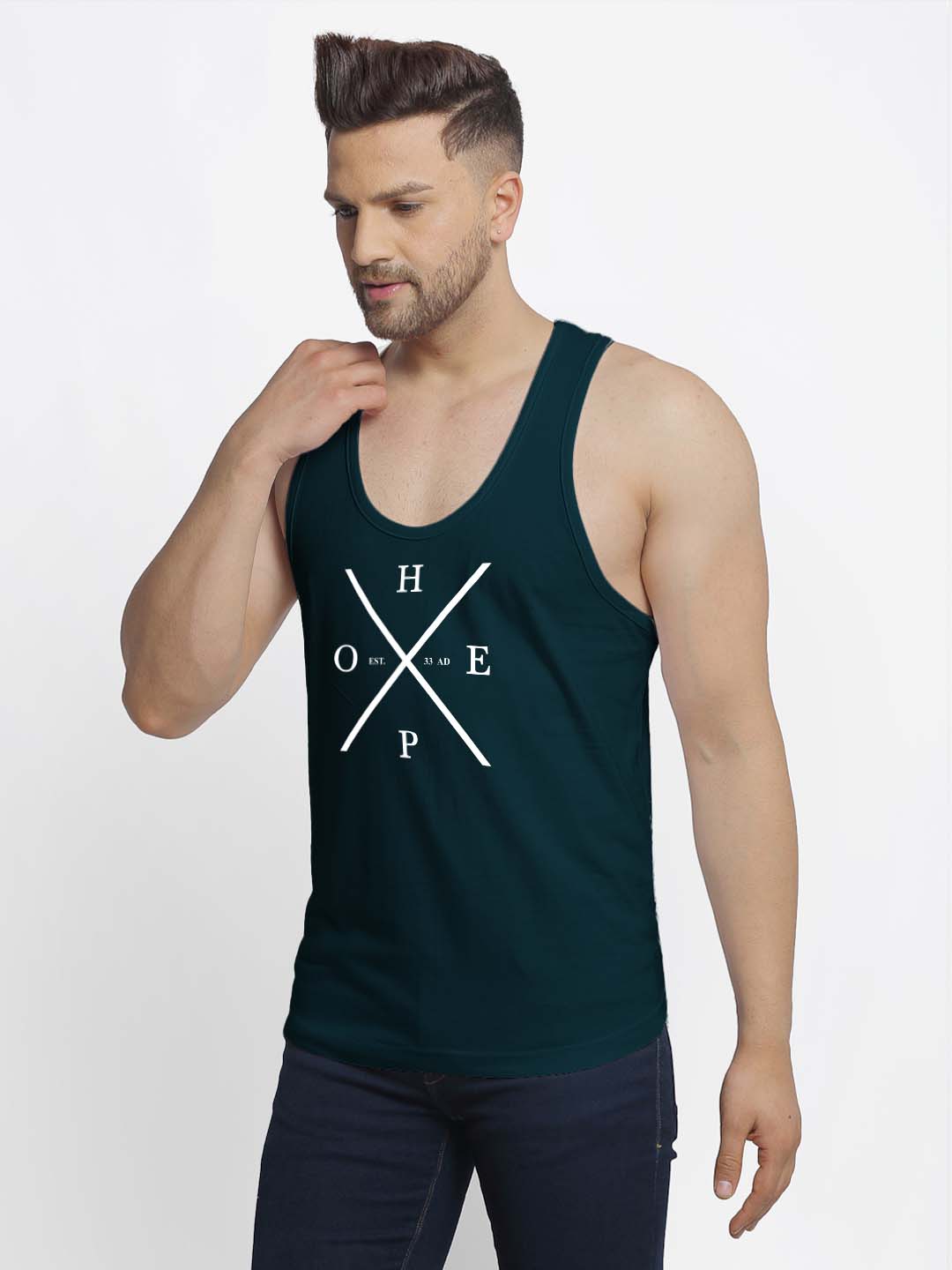 Mens's Hope Printed Innerwear Gym Vest - Friskers