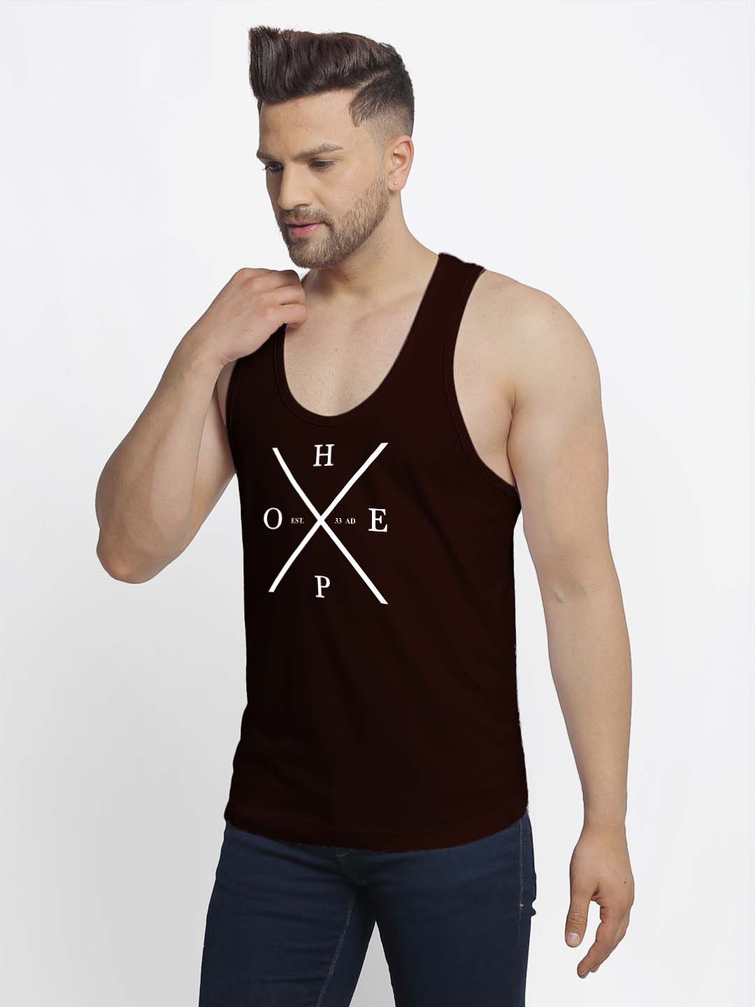 Mens's Hope Printed Innerwear Gym Vest - Friskers