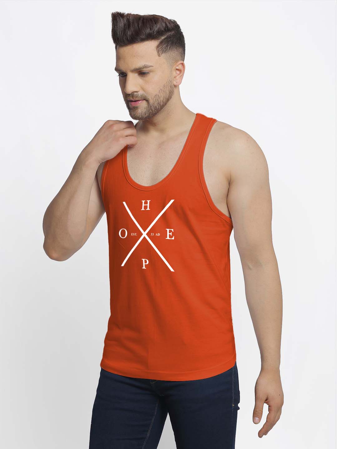 Mens's Hope Printed Innerwear Gym Vest - Friskers