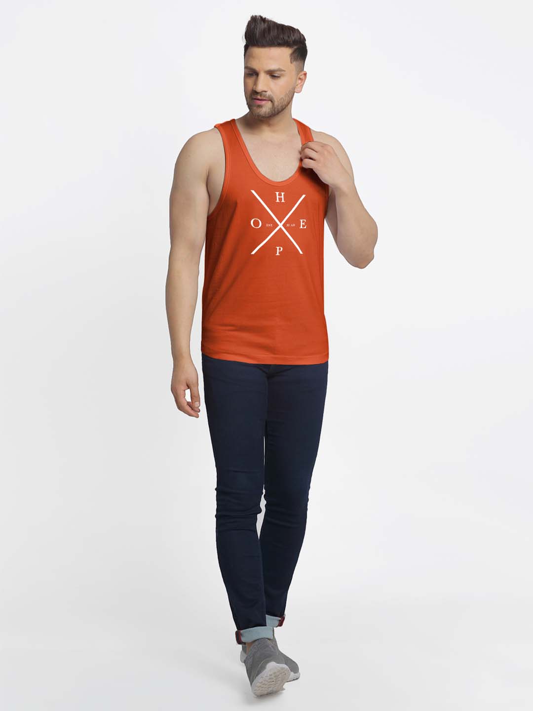 Mens's Hope Printed Innerwear Gym Vest - Friskers