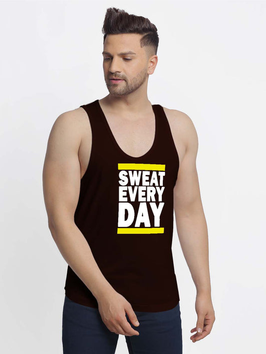 Mens's Sweat Everyday Printed Innerwear Gym Vest - Friskers