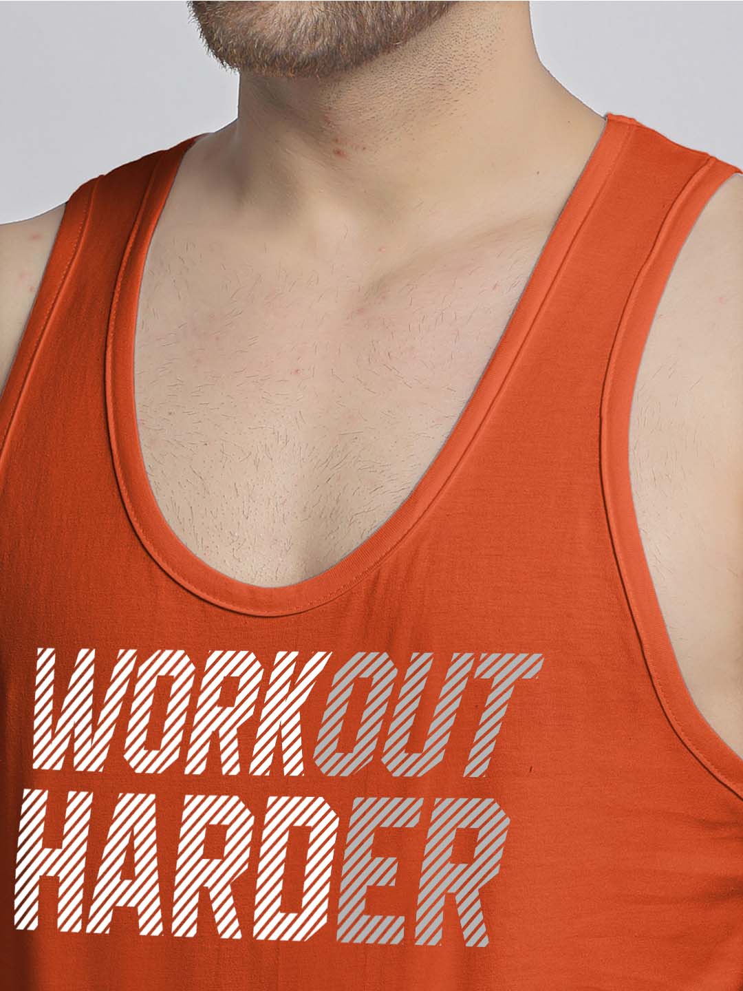 Mens's Workout Harder Printed Innerwear Gym Vest - Friskers