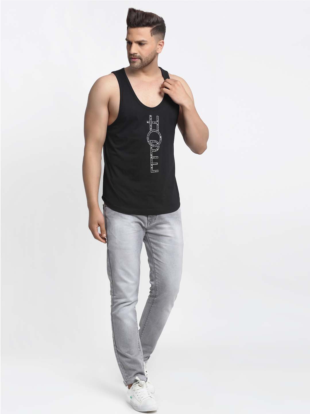 Mens's Hope Printed Innerwear Gym Vest - Friskers