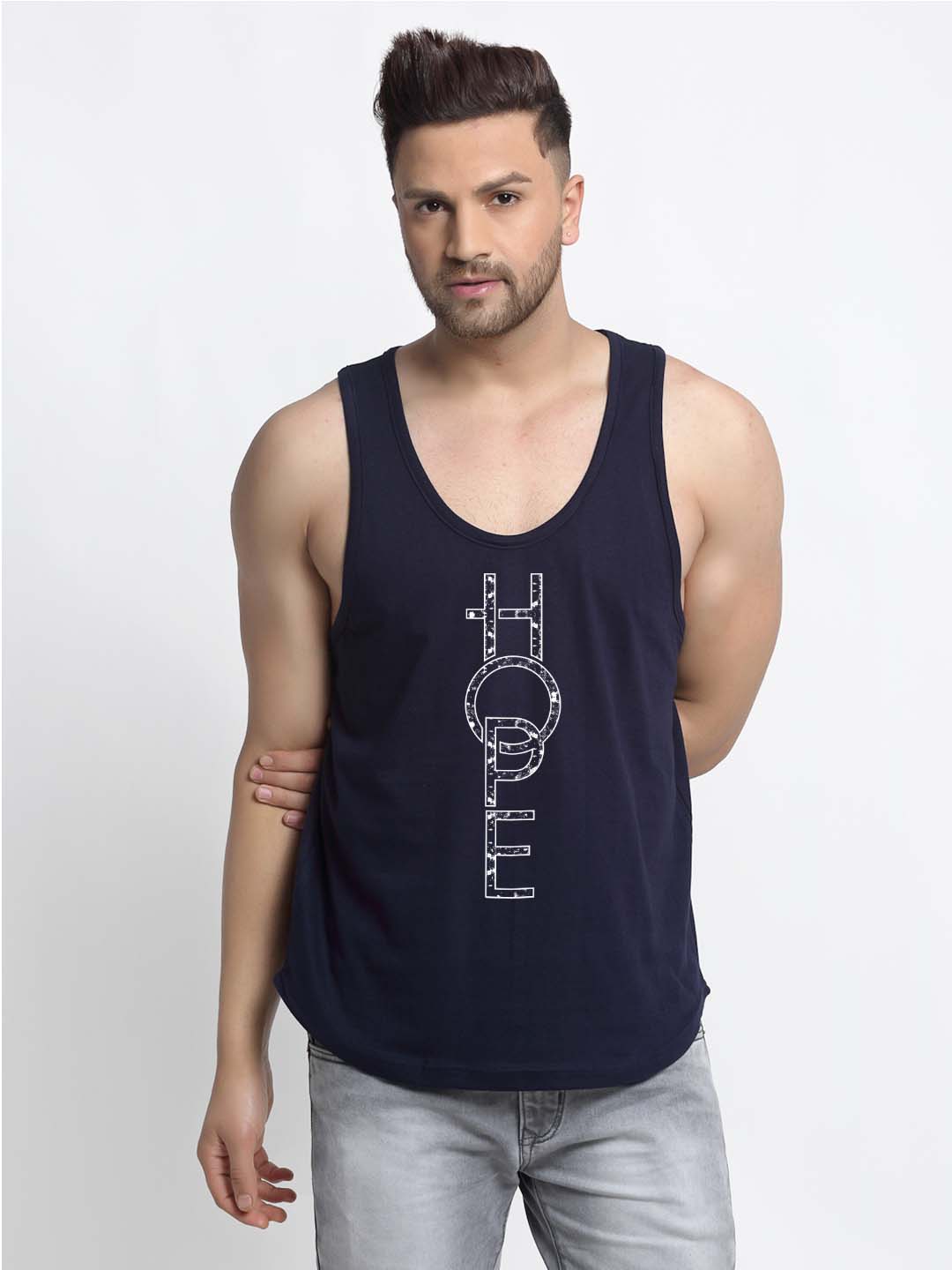 Mens's Hope Printed Innerwear Gym Vest - Friskers